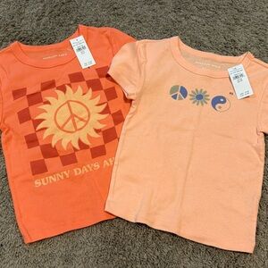 American Eagle Outfitters Vibrant Orange Short Sleeve Tees